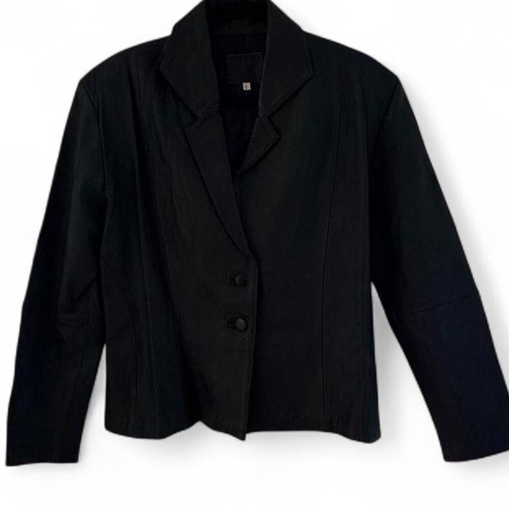 Vintage Black Leather Blazer